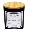 Blackberry Sage Soy Wax Candle - A beautifully crafted soy wax candle by ashbury BLOOM in a glass jar, emitting a warm and inviting glow. The candle is made from natural soy wax, offering a clean and long-lasting burn. It features a delicate fragrance of plump blackberries and earthy aroma of crushed sage, perfect for creating a cozy atmosphere in any room.