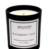 Blackberry Sage Soy Wax Candle - A beautifully crafted soy wax candle by ashbury BLOOM in a glass jar, emitting a warm and inviting glow. The candle is made from natural soy wax, offering a clean and long-lasting burn. It features a delicate fragrance of plump blackberries and earthy aroma of crushed sage, perfect for creating a cozy atmosphere in any room.