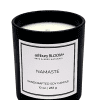 Namaste Soy Wax Candle - A beautifully crafted soy wax candle by ashbury BLOOM in a glass jar, emitting a warm and inviting glow. The candle is made from natural soy wax, offering a clean and long-lasting burn. It features a delicate fragrance of intoxicating fragrance, which combines the fresh scent of pomegranate with the delicate notes of red poppies and amber, perfect for creating a cozy atmosphere in any room