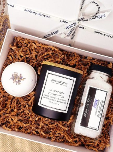 Relaxation Gift Box with natural products for rest and relaxation, from a women-owned brand