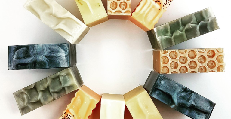 multiple types of natural soap forming a circle from ashbury BLOOM