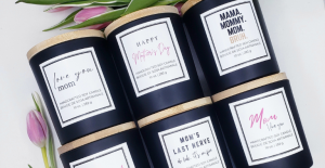 Mother’s Day soy candles Canada by ashbury BLOOM featuring “Mom’s Last Nerve” and heartfelt limited edition labels