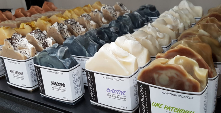 Handmade natural soap bars made in Canada using essential oils, clays, and botanicals for wholesale boutiques and spas
